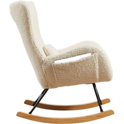 Rocking Chair Nursery, Modern Rocking Chair with High Backrest