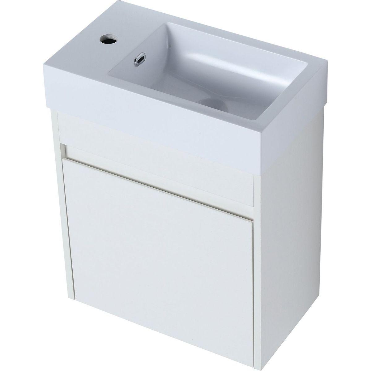 Bathroom Vanity For Small Bathroom With Single Sink, Soft Close Doors, Float Mounting Design, 18x10-00518 WSG