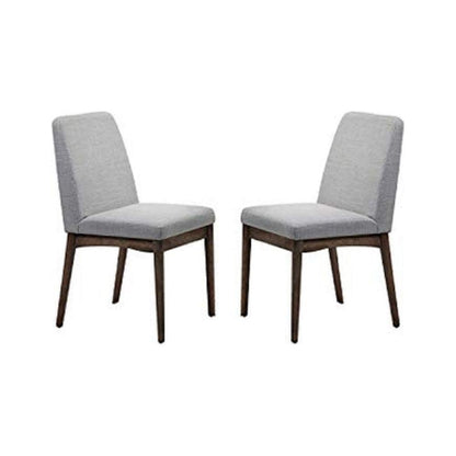 Mid-Century Style Dining Chairs 2pcs Set Solid wood Fabric Upholstered Cushion Chair