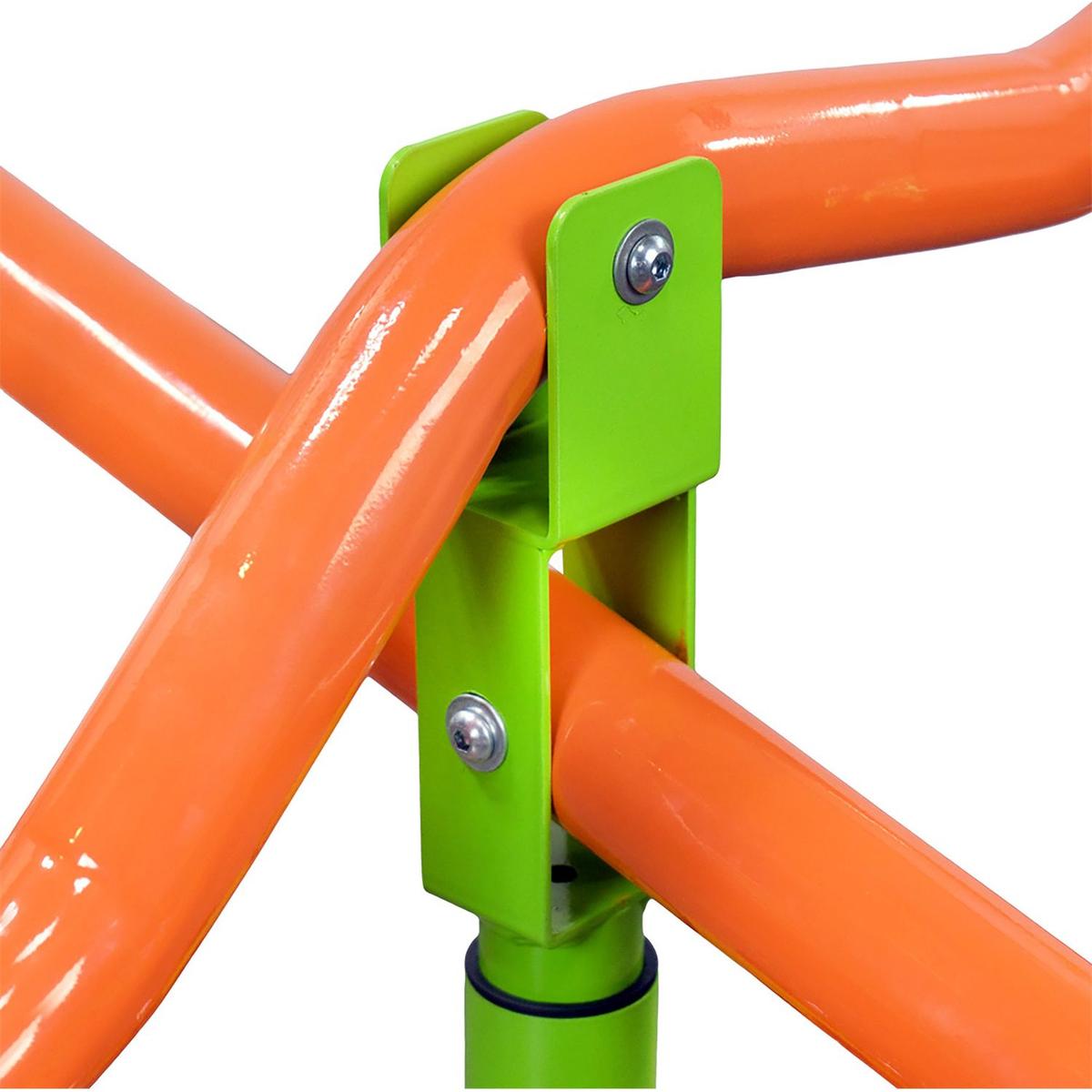 XSS004 outdoor playground four seats seesaw for kids 360 degree rotating sturdy plastic seat seesaw for kids seesaw blue and green for kids age 3+