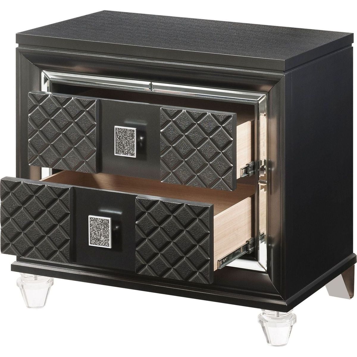 Sawyer Nightstand, Metallic Gray