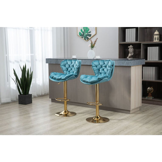 Swivel Bar Stools Set of 2 Adjustable Counter Height Chairs with Footrest for Kitchen, Dining Room 2PC/SET