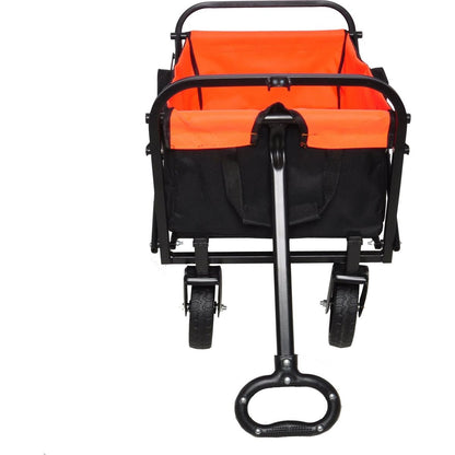 Folding Wagon Garden Shopping Beach Cart black+yellow