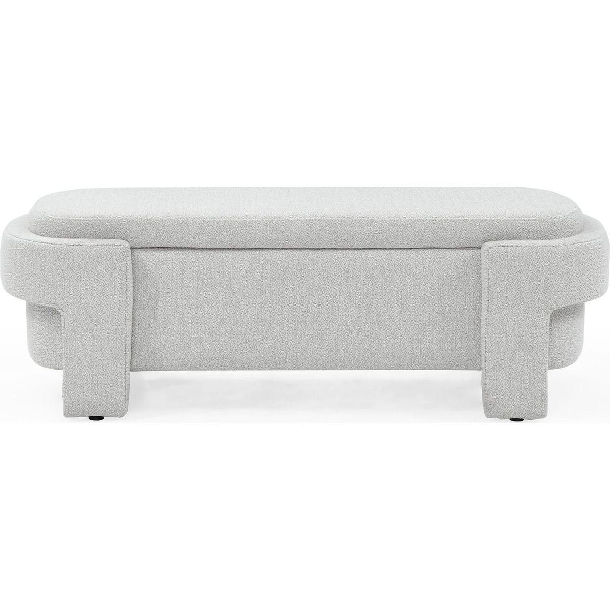 Linen Fabric Upholstered Bench with Large Storage Space for the Living Room, Entryway and Bedroom, White,(51.5"x20.5"x17") - Streamdale Furniture