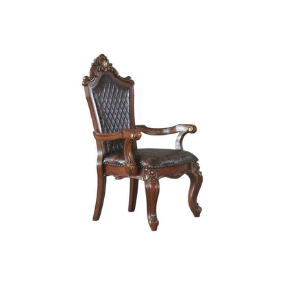 Picardy Arm Chair (Set-2), Cherry Oak & PU