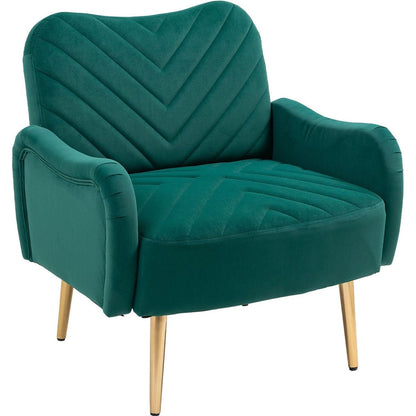 Velvet Chair, Accent chair/ Living room lesiure chair with metal feet