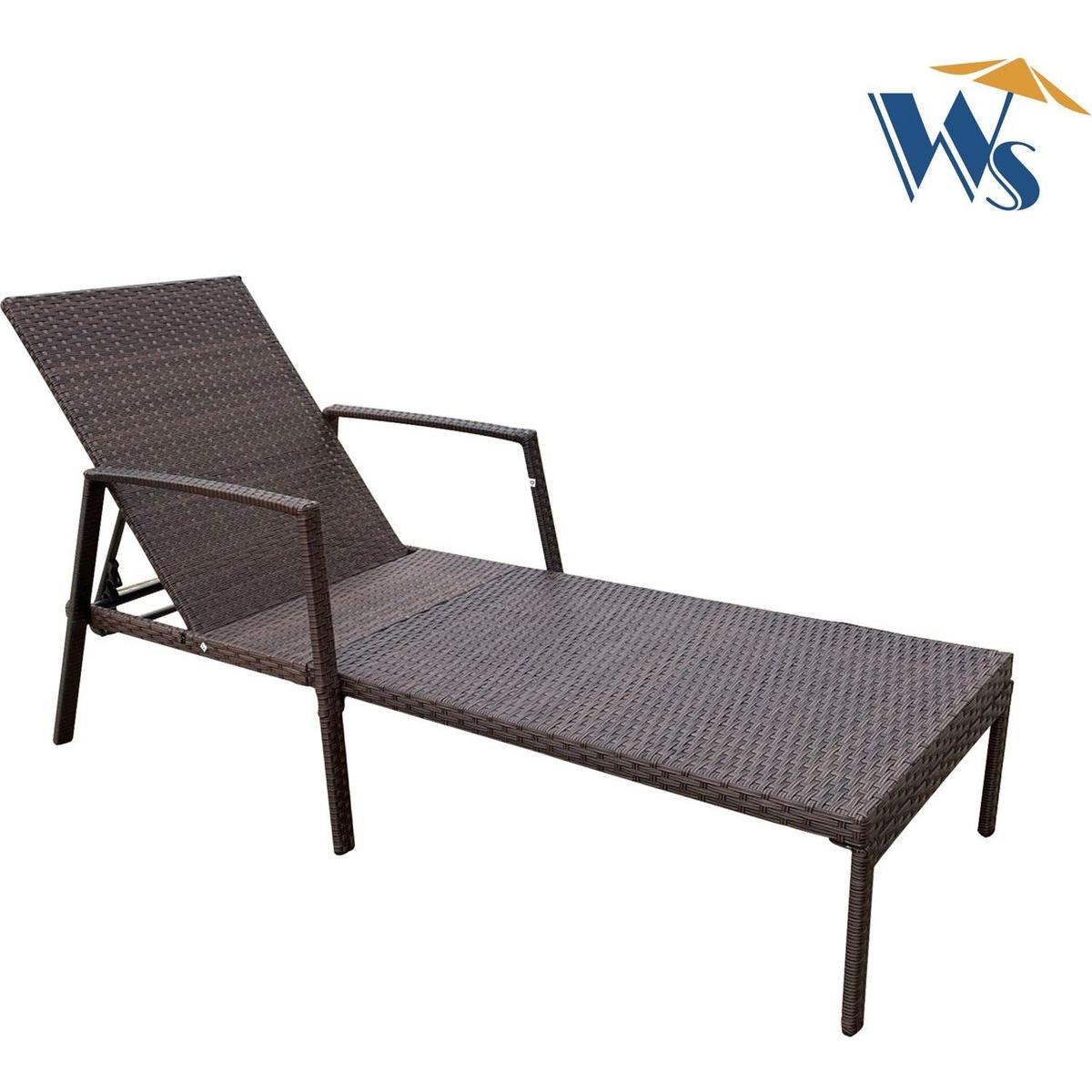 Outdoor Patio Lounge Chairs Rattan Wicker Patio Chaise Lounges Chair Brown