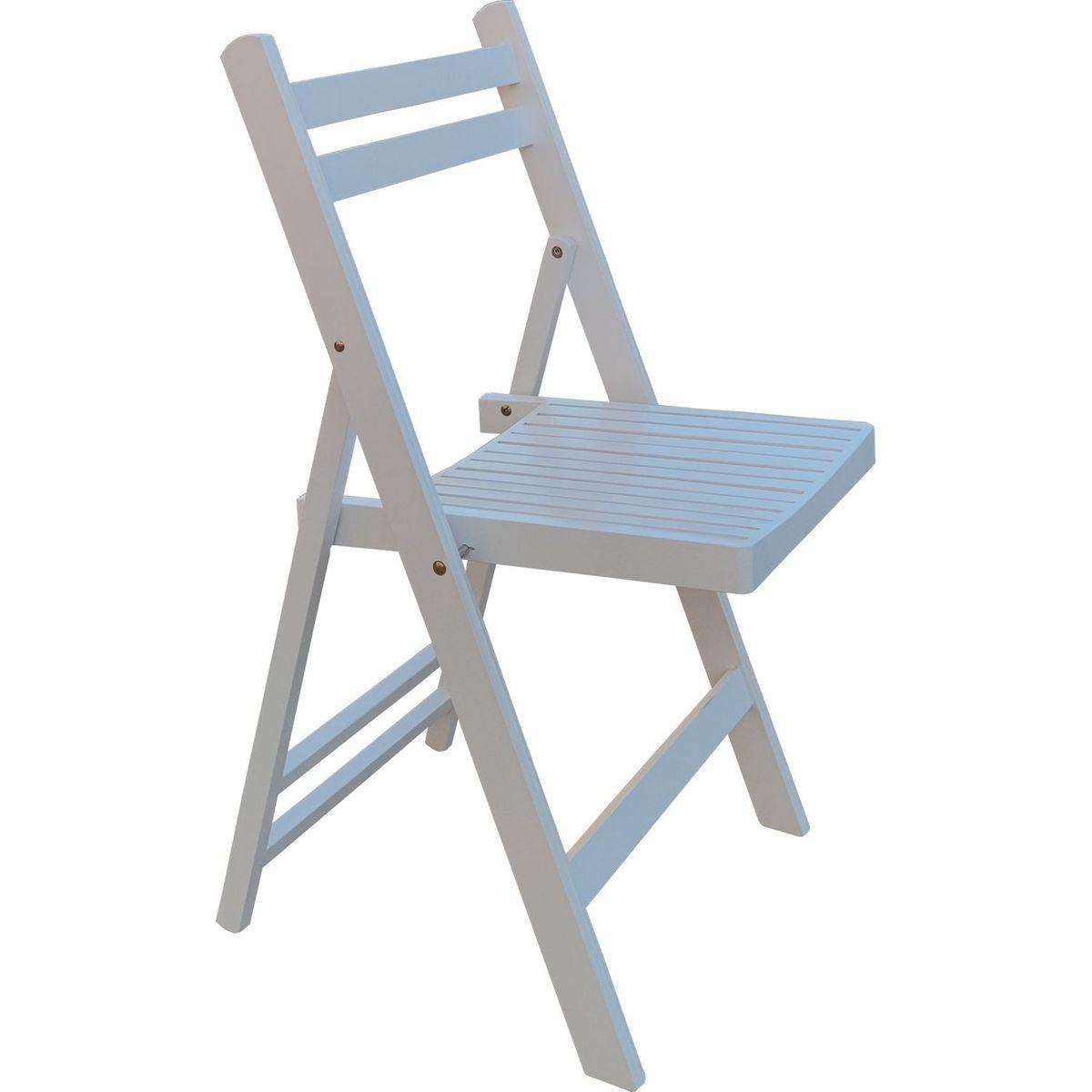 Furniture Slatted Wood Folding Special Event Chair - White, Set of 4, FOLDING CHAIR, FOLDABLE STYLE - Streamdale Furniture