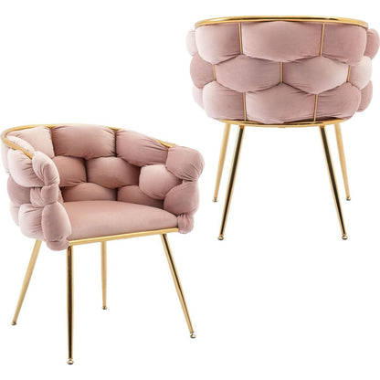 Luxury modern simple leisure velvet single sofa chair bedroom lazy person household dresser stool manicure table back chair pink set of 2