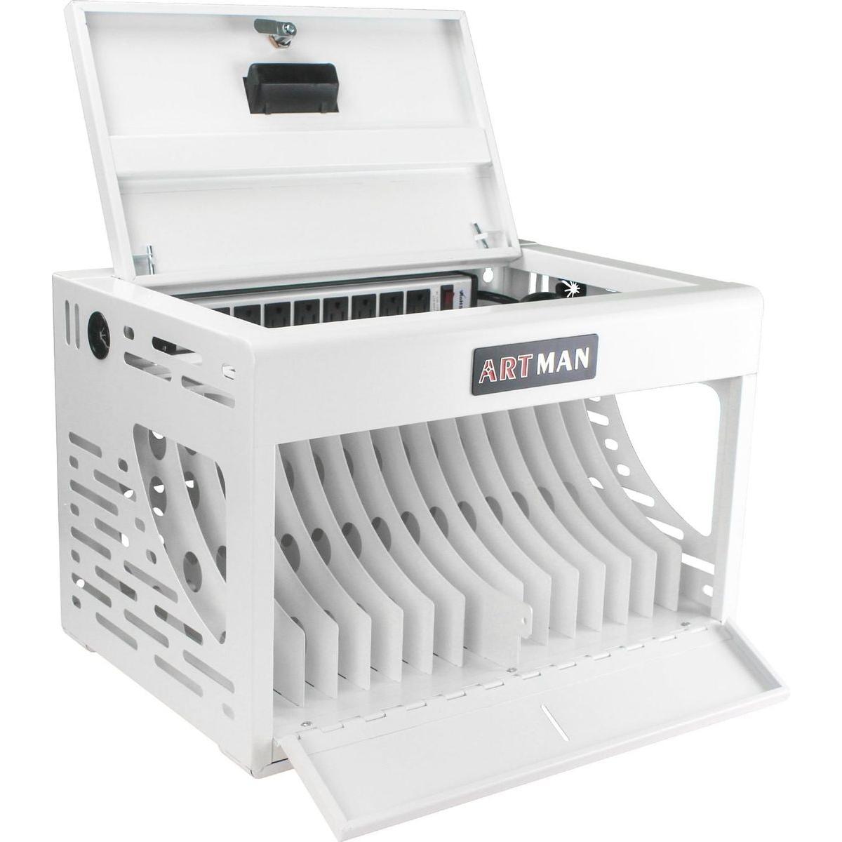 16 Bay Charging Cabinet for Laptop, Chromebook, Locking Charging Station-WHITE