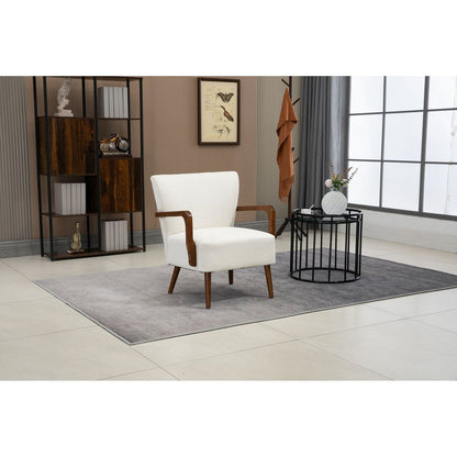 Wood Frame Armchair, Modern Accent Chair Lounge Chair for Living Room