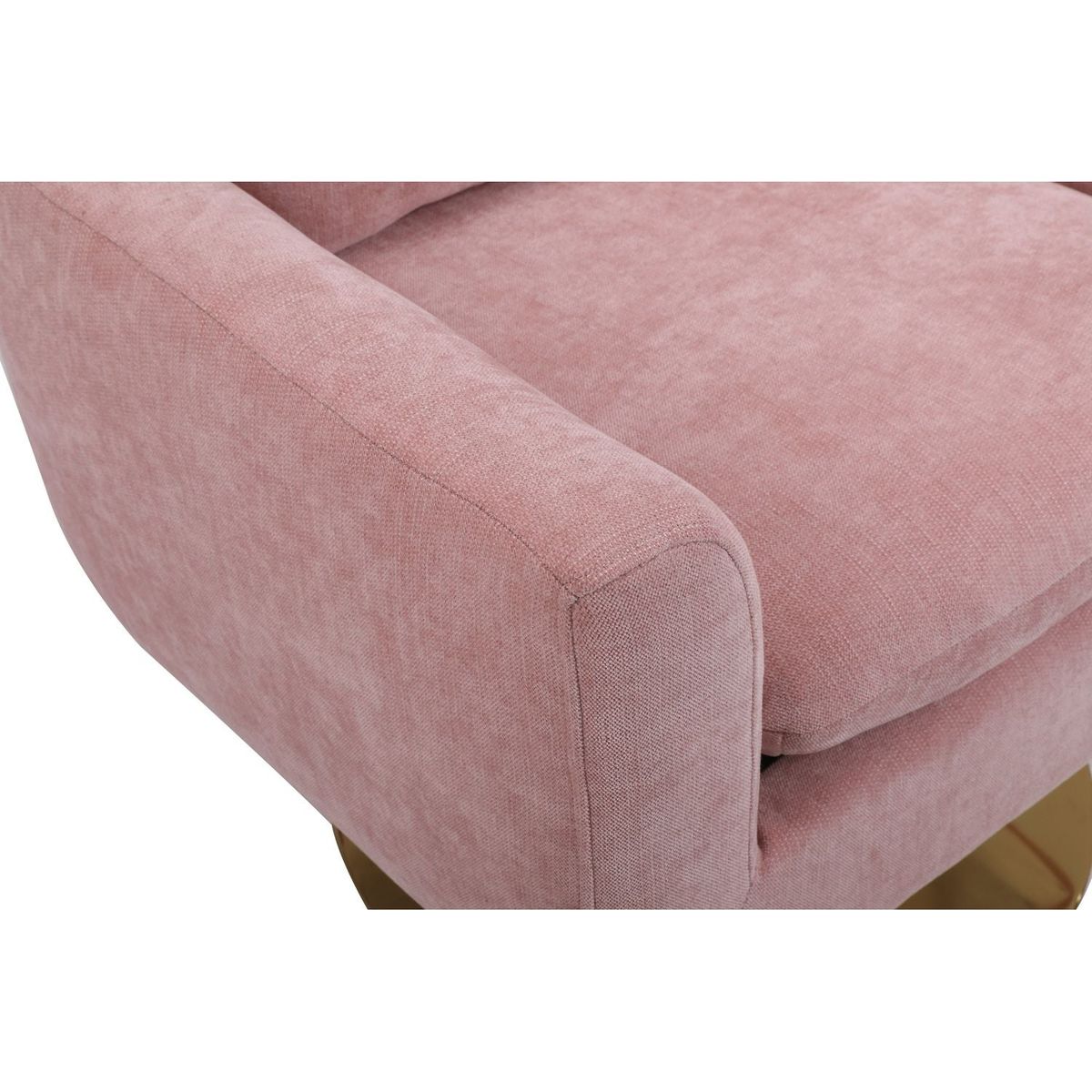 Classic Mid-Century 360-degree Swivel Accent Chair, Pink Linen