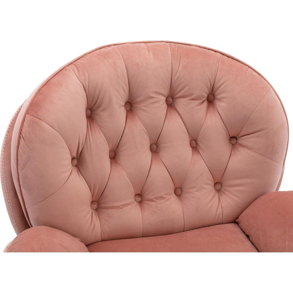 Accent chair TV Chair Living room Chair Pink sofa with Ottoman