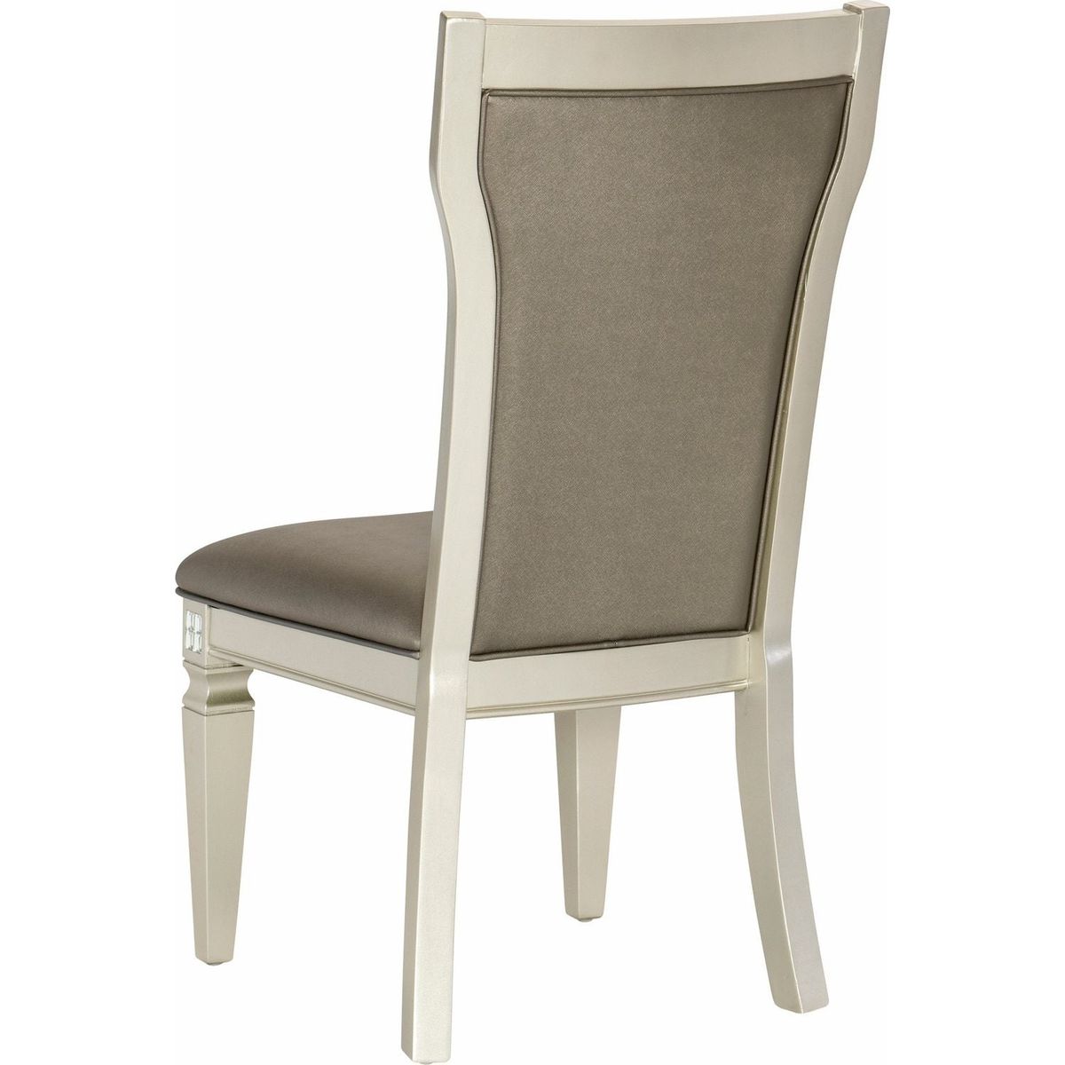 Glamorous Style Side Chairs 2pc Set Acrylic Crystal Tufted Back Upholstered Seat Champagne Finish Dining Room Furniture