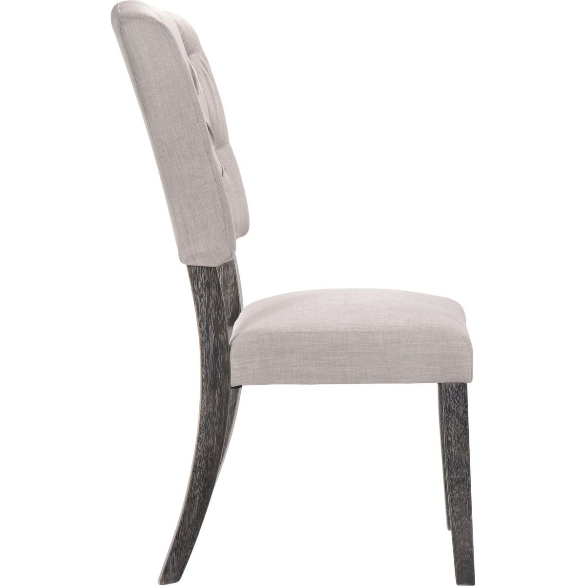 Bernard Side Chair (Set-2), Fabric & Weathered Gray Oak (2Pc/1Ctn)