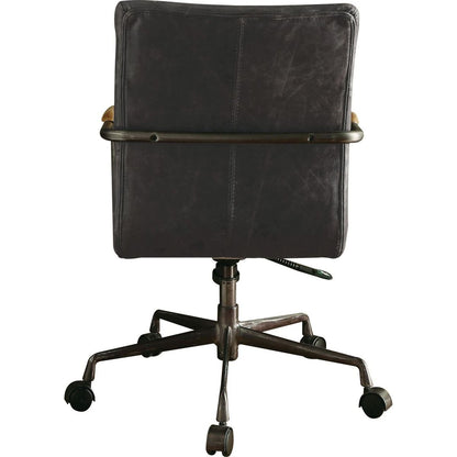 Harith Office Chair in Antique Slate Top Grain Leather