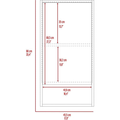 Mariana Medicine Cabinet, One External Shelf, Single Door Mirror Two Internal Shelves -Light Gray