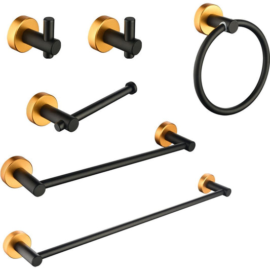 6 Piece Bathroom Towel Rack Set Wall Mount