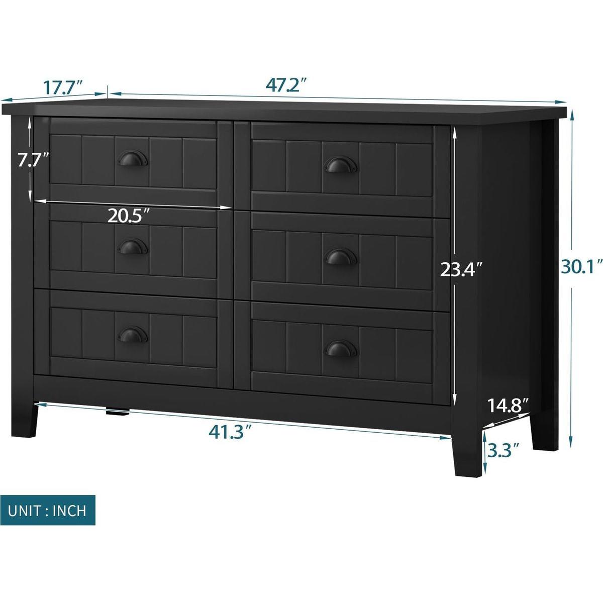 DRAWER DRESSER CABINETAR CABINET, storge cabinet, lockers, retro shell-shaped handle, can be placed in the living room, bedroom, dining room, black