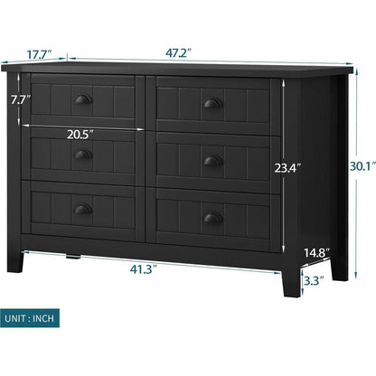 DRAWER DRESSER CABINETAR CABINET, storge cabinet, lockers, retro shell-shaped handle, can be placed in the living room, bedroom, dining room, black