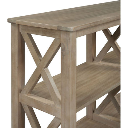 Console Table with 3-Tier Open Storage Spaces and " X"