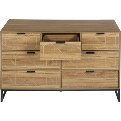 Modern 7 Drawer Dresser Wood Cabinet (Walnut)