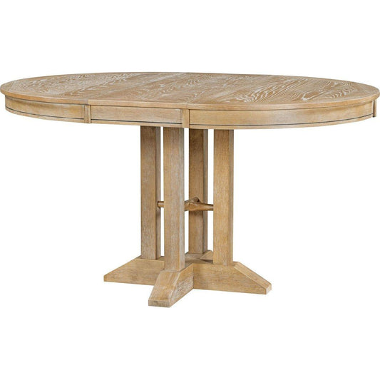 Farmhouse Dining Table Extendable Round Table for Kitchen, Dining Room(Natural Wood Wash)