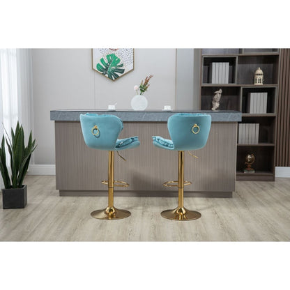 Swivel Bar Stools Set of 2 Adjustable Counter Height Chairs with Footrest for Kitchen, Dining Room 2PC/SET