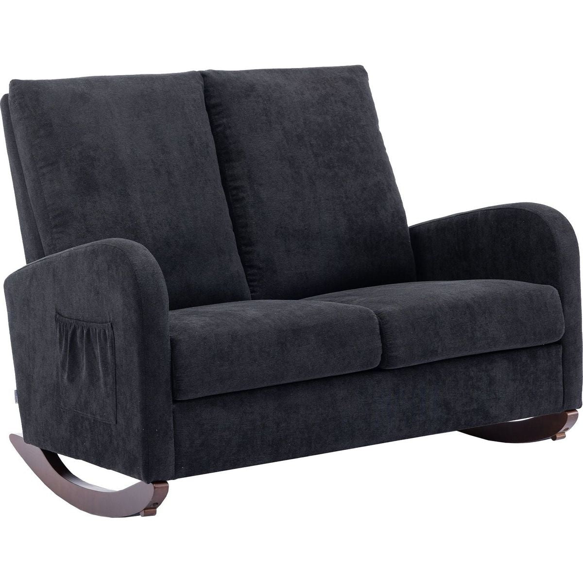 Rocking Chair Upholstered Mid Century Modern Rocker Oversized Wingback Armchair for Living Room