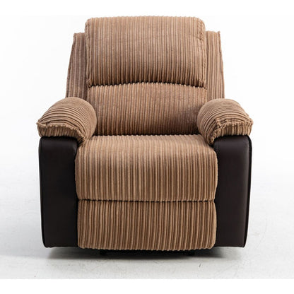 Brown Fabric Recliner Chair Theater Single Recliner Thick Seat and Backrest, suitable for living room, side bags Electric sofa chair, electric remote control.The angle can adjust freely