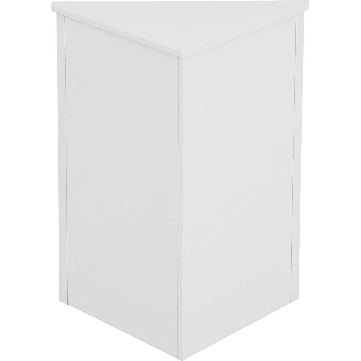 White Triangle Bathroom Storage Cabinet with Adjustable Shelves, Freestanding Floor Cabinet for Home Kitchen