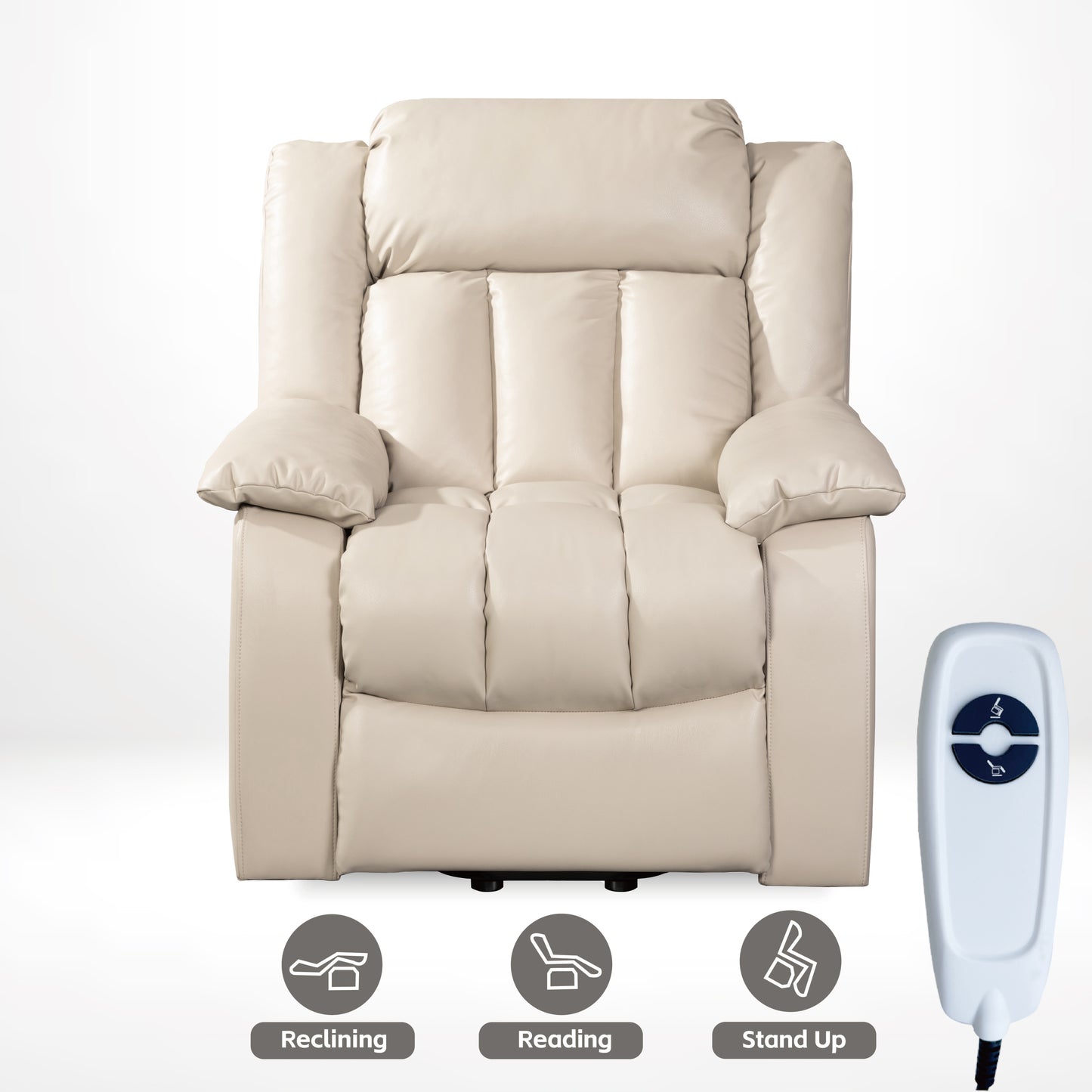 Lehboson Lift Chair Recliners, Electric Power Recliner Chair Sofa for Elderly, (Common, Beige)