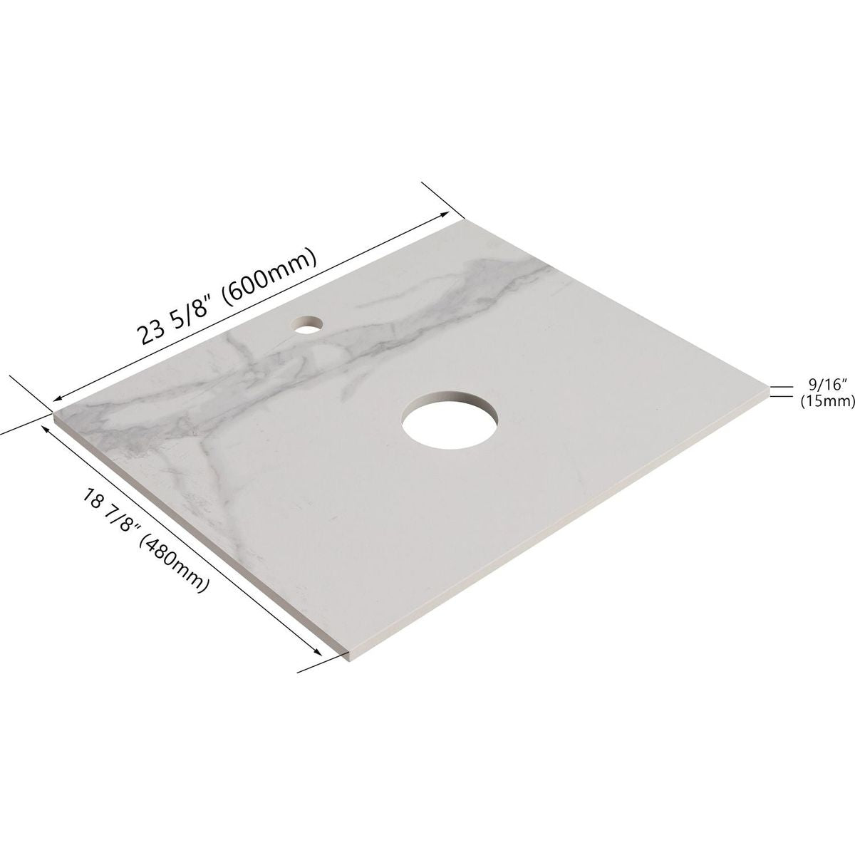 24" Modern Design Float Bathroom Vanity With Ceramic Basin Set, Wall Mounted White Oak Vanity With Soft Close Door, KD-PackingD-Packing Pieces