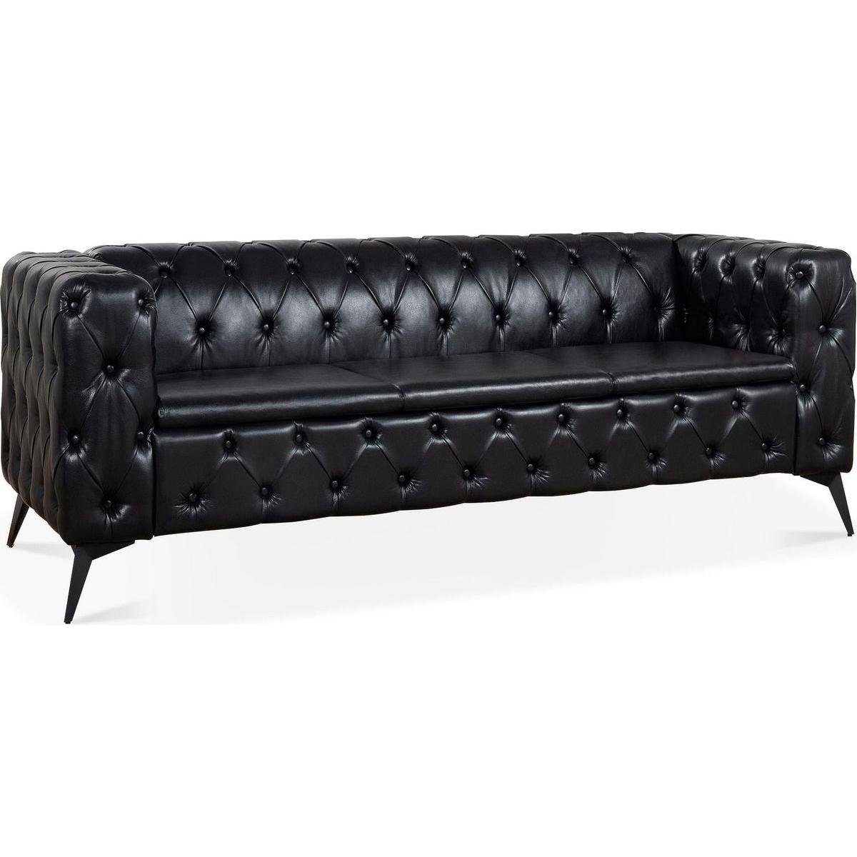 84.06 Inch Width Traditional Square Arm removable cushion 3 seater Sofa