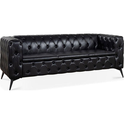 84.06 Inch Width Traditional Square Arm removable cushion 3 seater Sofa