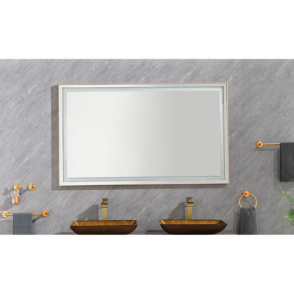 60x36 LED Lighted Bathroom Wall Mounted Mirror with High Lumen+Anti-Fog Separately Control