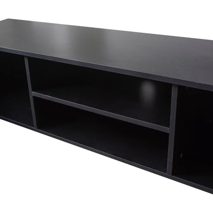 Black TV Stand for 70 Inch TV Stands, Media Console Entertainment Center Television Table, 2 Storage Cabinet with Open Shelves for Living Room Bedroom