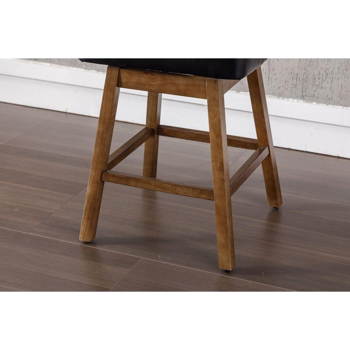 Bar Stools Set of 2 Counter Height Chairs with Footrest for Kitchen, Dining Room And 360 Degree Swivel