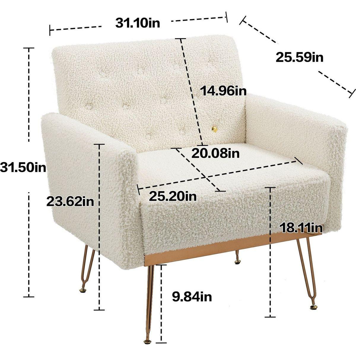 Accent Chair, leisure single sofa with Rose Golden feet