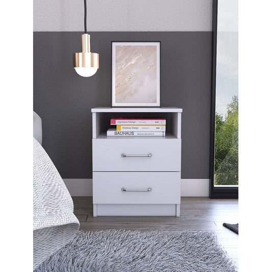 Brookeline 2-Drawer 1-Shelf Rectangle Nightstand White