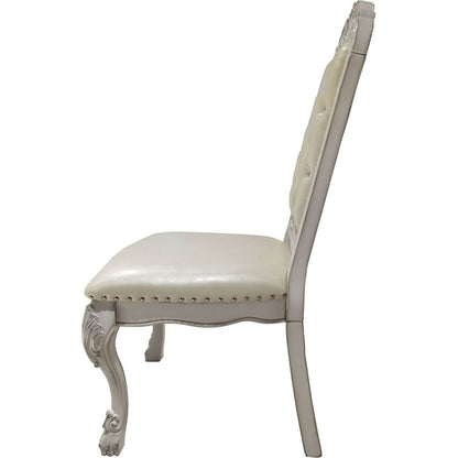 Dresden Side Chair (Set-2) in Fabric & Bone White Finish