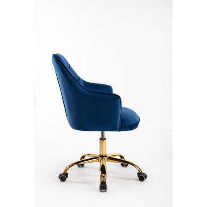 Velvet Swivel Shell Chair for Living Room, Office chair, Modern Leisure Arm Chair Navy