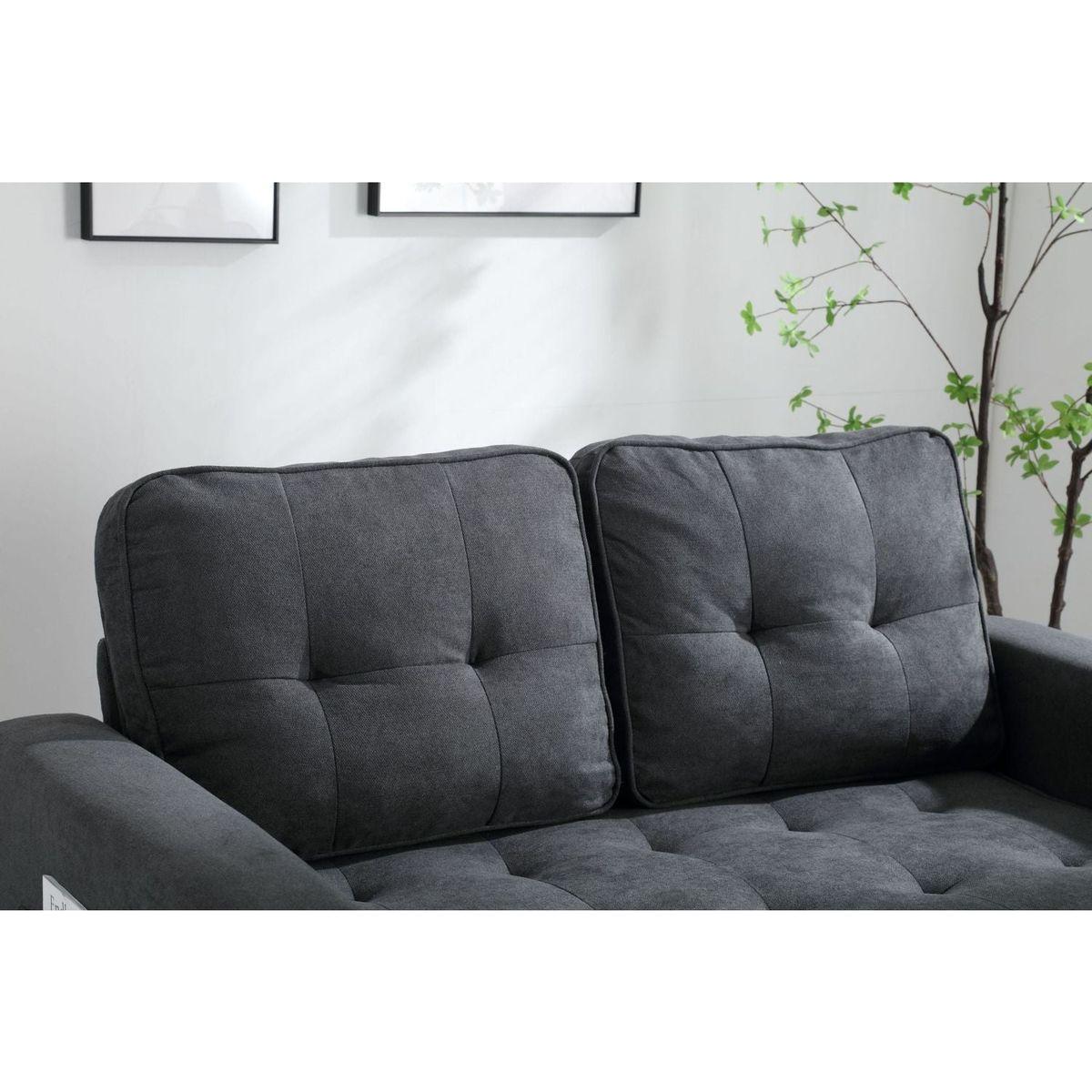 3 Fold Sofa,Convertible Futon Couch sleeper sofabed,Space saving loveseat,Pull Out Couch Bed for Living Room,Dark Gray & Light Gray & Beige,Velvet linen fabric