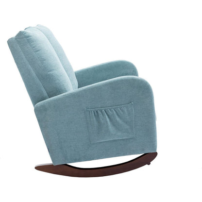 Rocking Chair Upholstered Mid Century Modern Rocker Oversized Wingback Armchair for Living Room