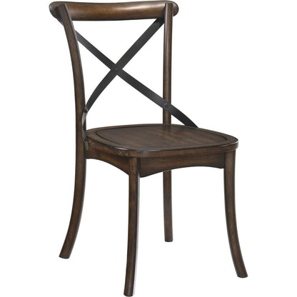 Kaelyn Side Chair (Set-2) in Dark Oak & Black