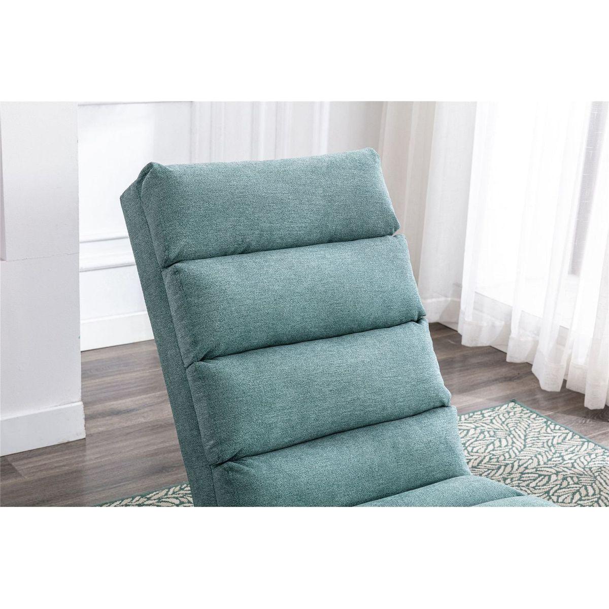 Linen Chaise Lounge Indoor Chair, Modern Long Lounger for Office or Living Room