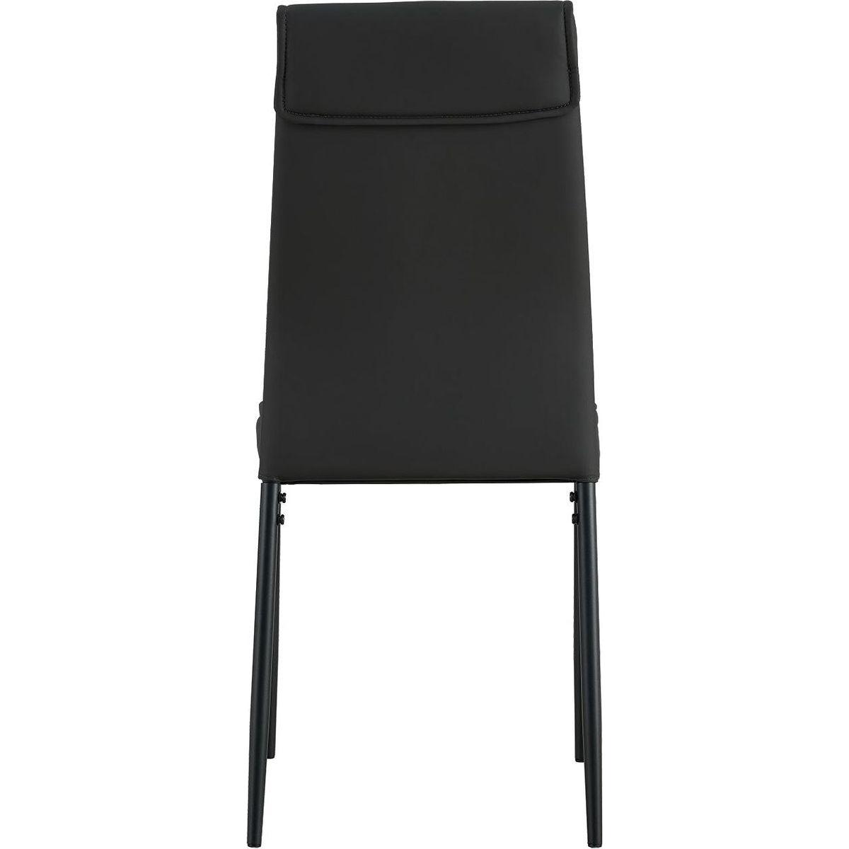 Dining chairs set of 4, Black modern kitchen chair with metal leg