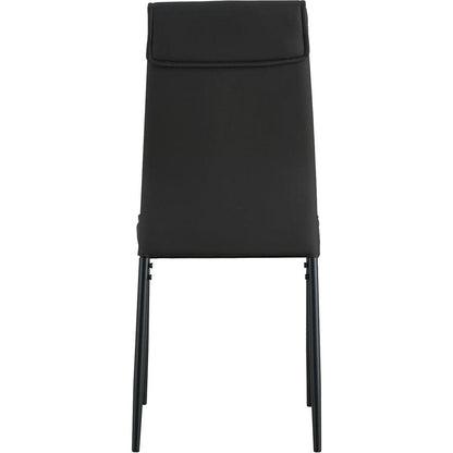 Dining chairs set of 4, Black modern kitchen chair with metal leg