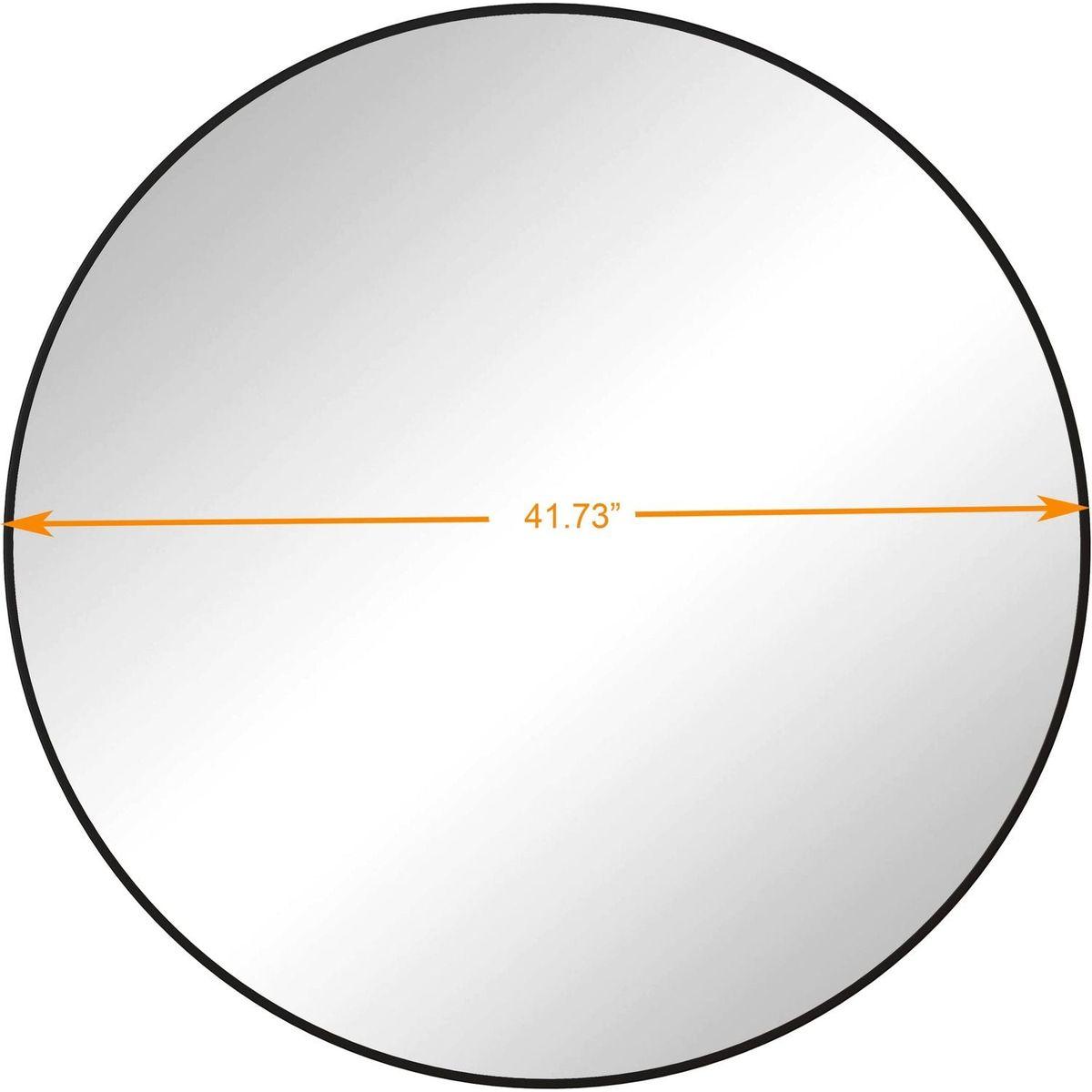 42" Wall Mounted Black Circular Mirror or Bathroom, Living Room, Bedroom Wall Decor