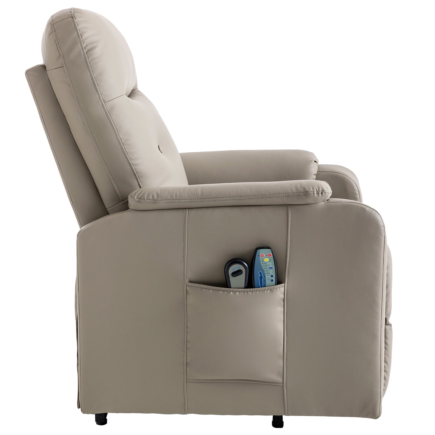 Massage Recliner Chair Electric Power Lift Chairs with Side Pocket, Adjustable Massage and Heating Function for Adults and Seniors, Olive Grey